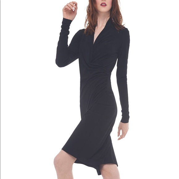Norma Kamali Dresses & Skirts - Norma Kamali Black Jersey Side Drape Dress size XS NWT